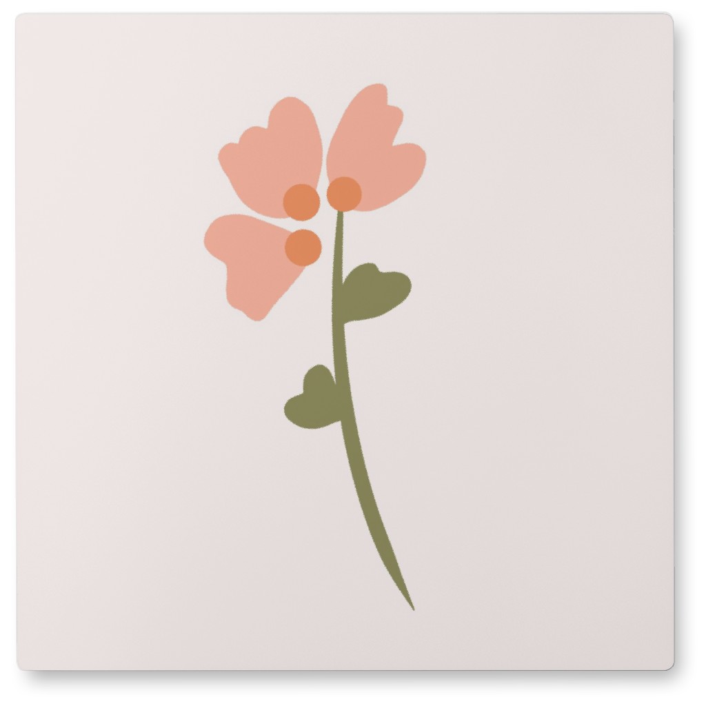 Godetia Wildflowers - Pink Photo Tile, Metal, 8x8, Pink