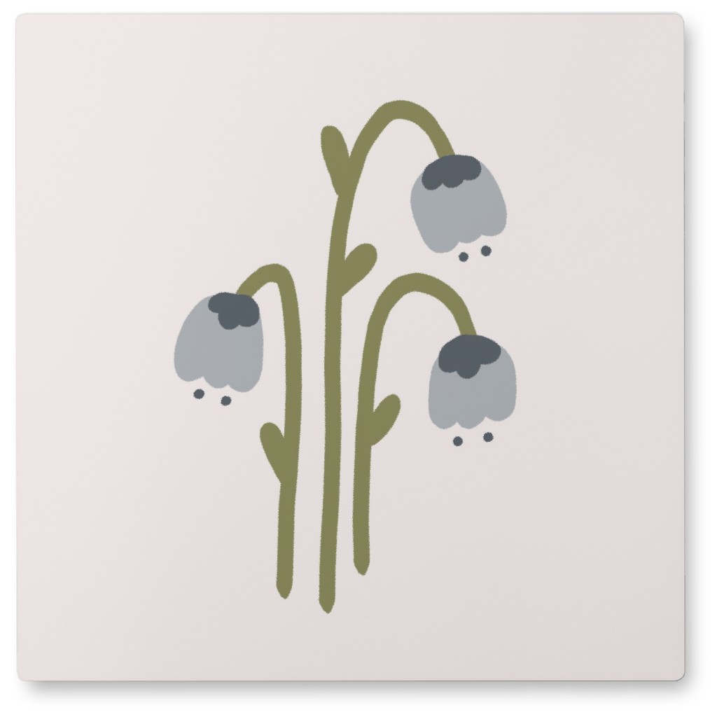 Bluebell Wildflower - Blue Photo Tile, Metal, 8x8, Blue, True Blue