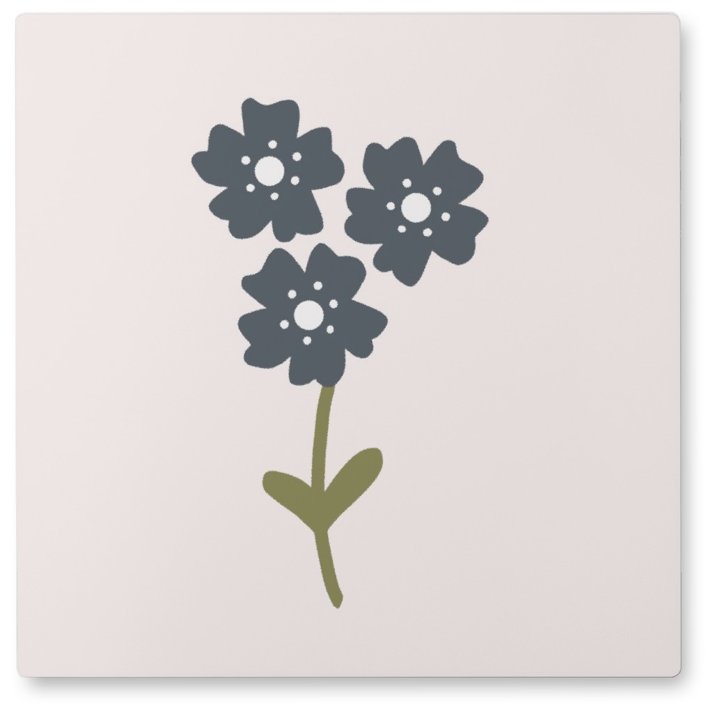 Ursinia Wildflowers - Blue Photo Tile, Metal, 8x8, Blue