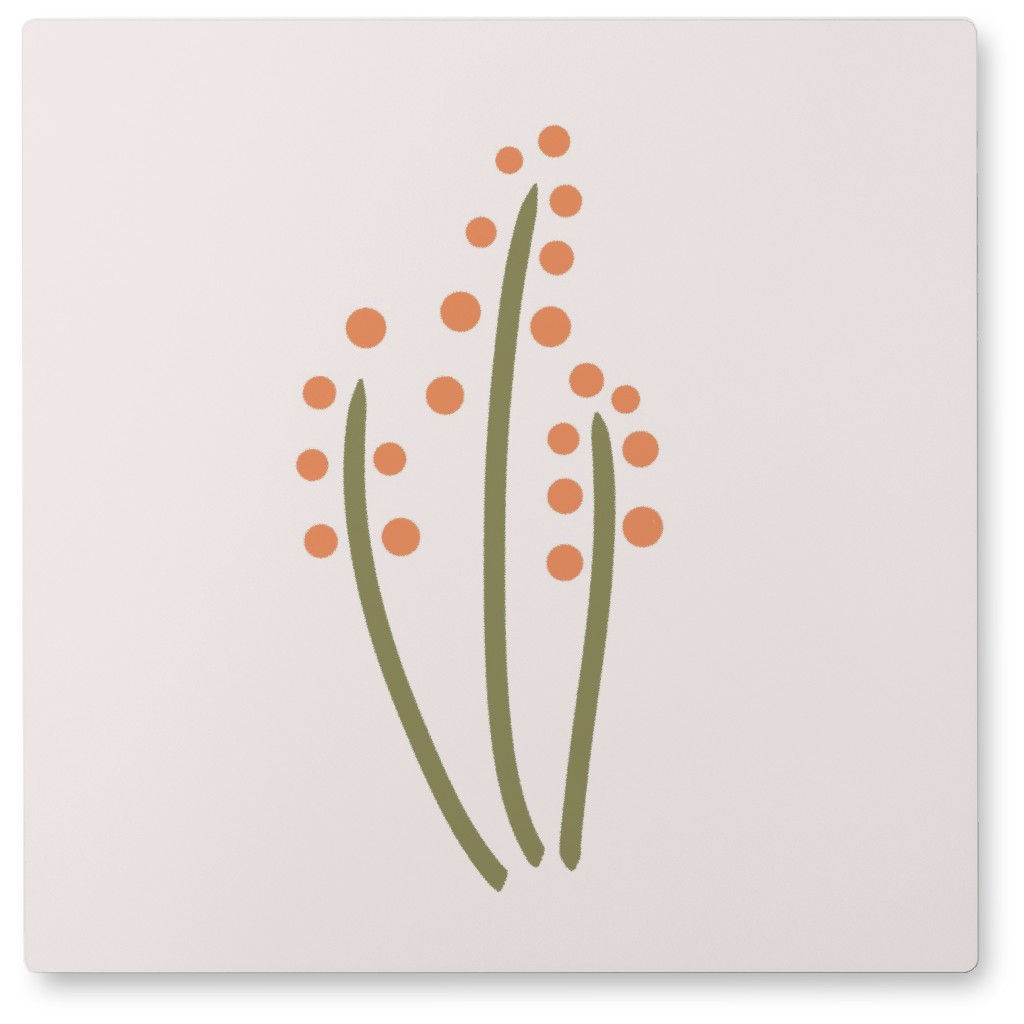 Wax Wildflowers - Pink Photo Tile, Metal, 8x8, Pink