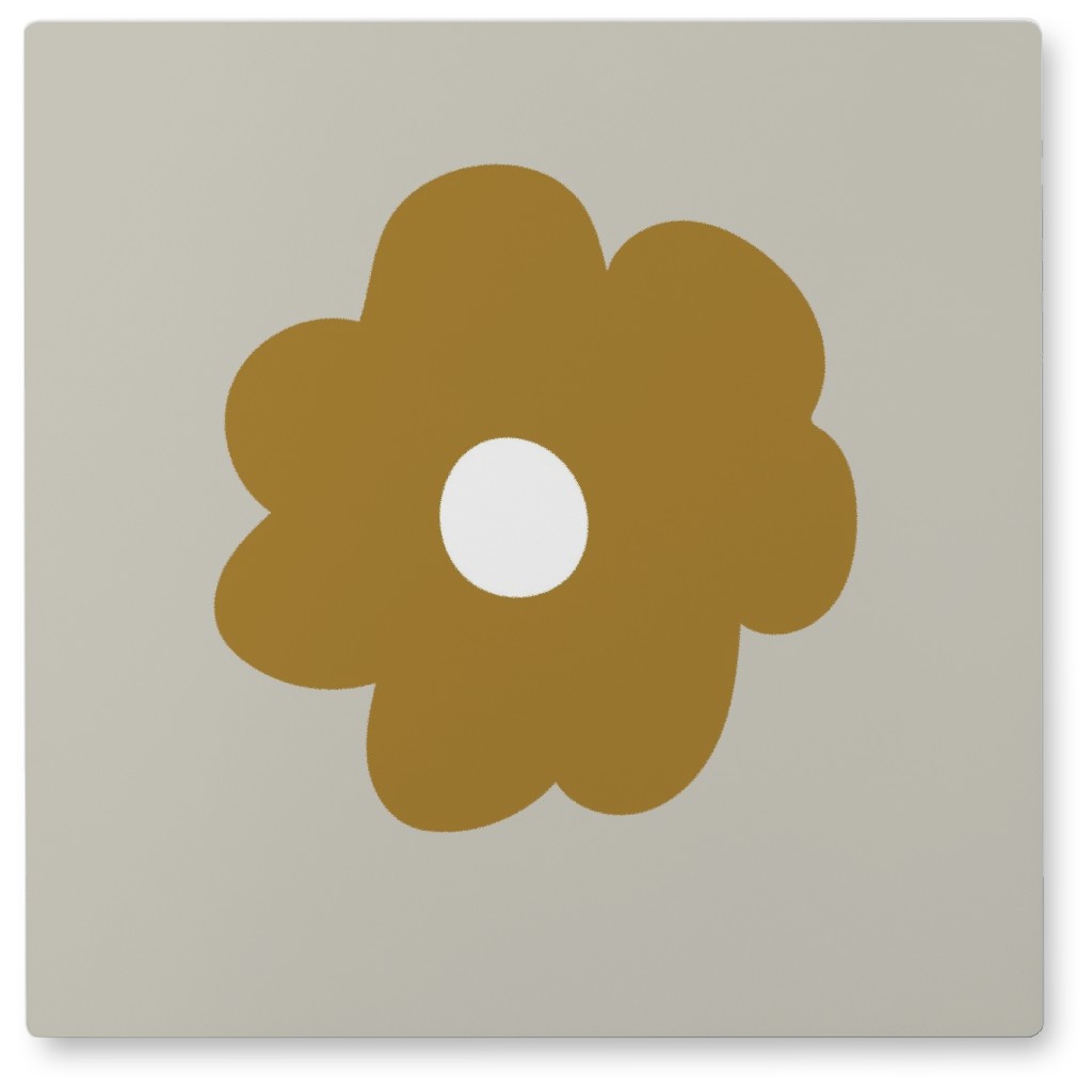 Mod Blossom Photo Tile, Metal, 8x8, Gray