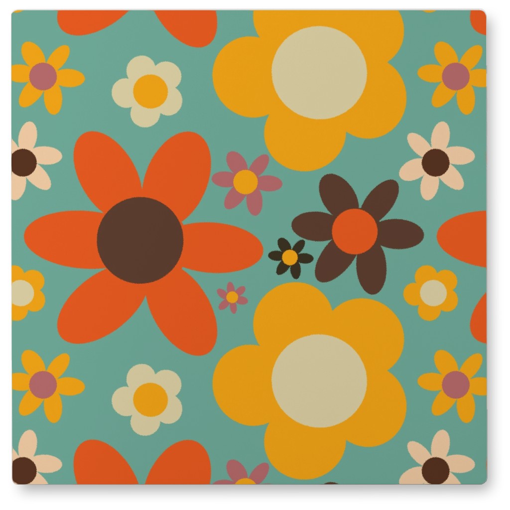 Power of the Flower Photo Tile, Metal, 8x8, Multicolor, Boardwalk