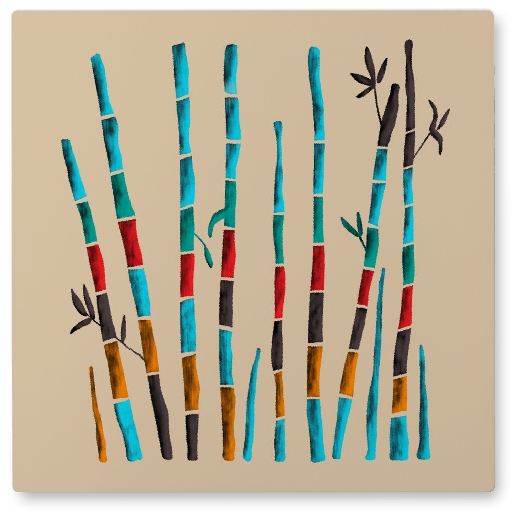 Colorful Bamboo - Multi Photo Tile, Metal, 8x8, Multicolor