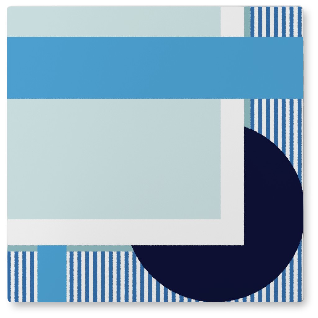 Abstract Tidal Pool - Blue Photo Tile, Metal, 8x8, Blue