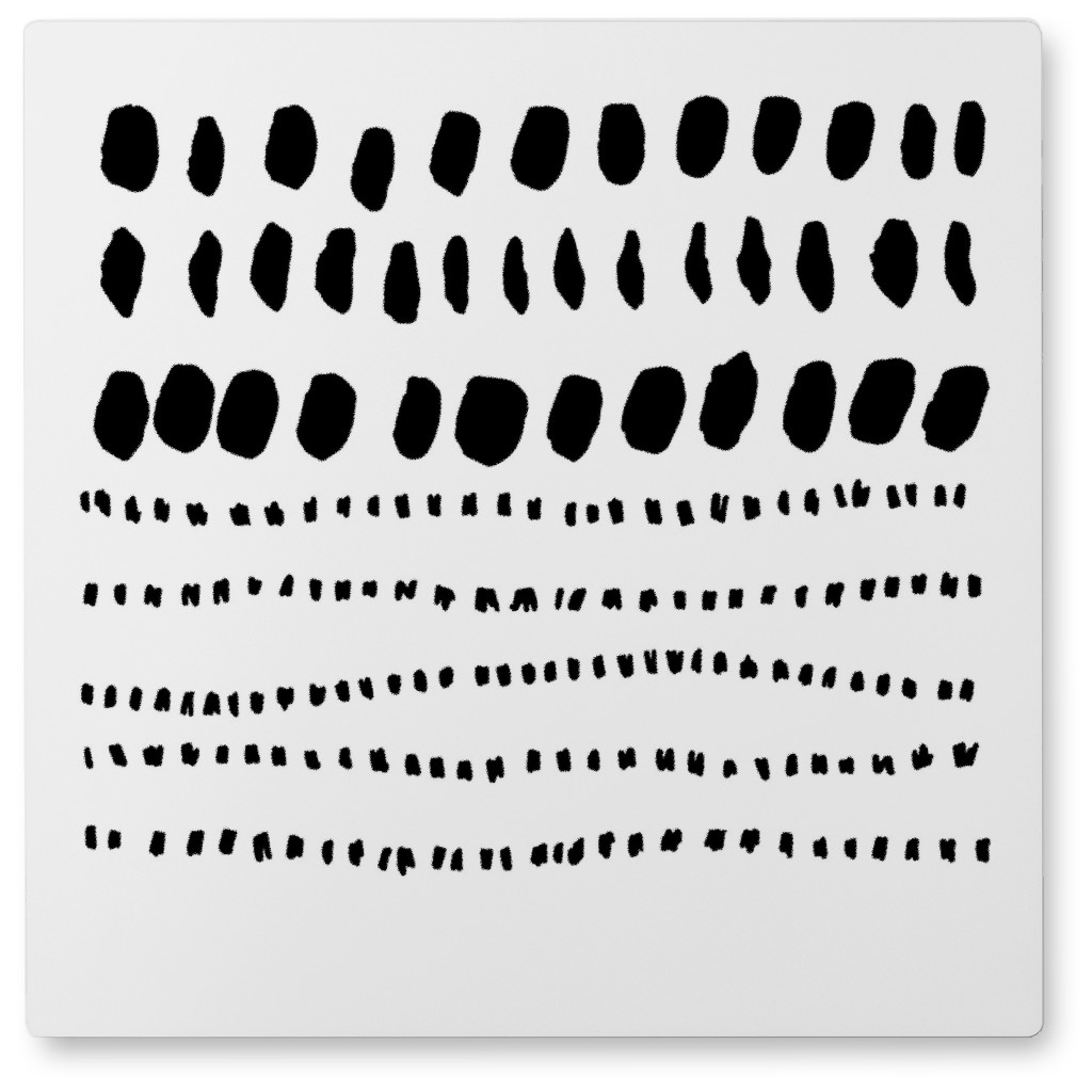 Inky Study - Neutral Photo Tile, Metal, 8x8, White, White