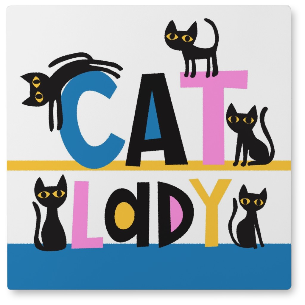 Cat Lady - Multi Photo Tile, Metal, 8x8, Multicolor