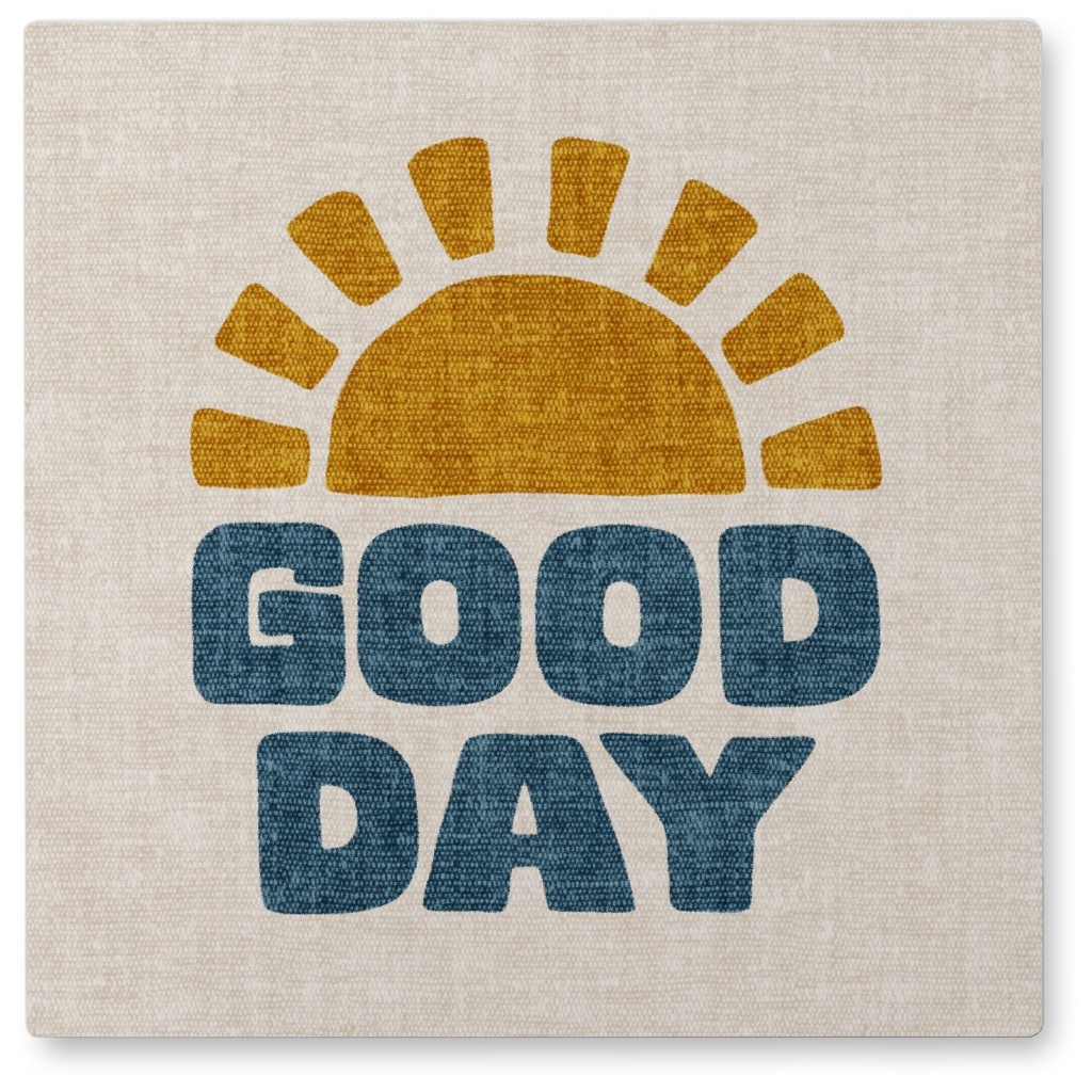 Good Day Sunshine Photo Tile, Metal, 8x8, Beige, Golden