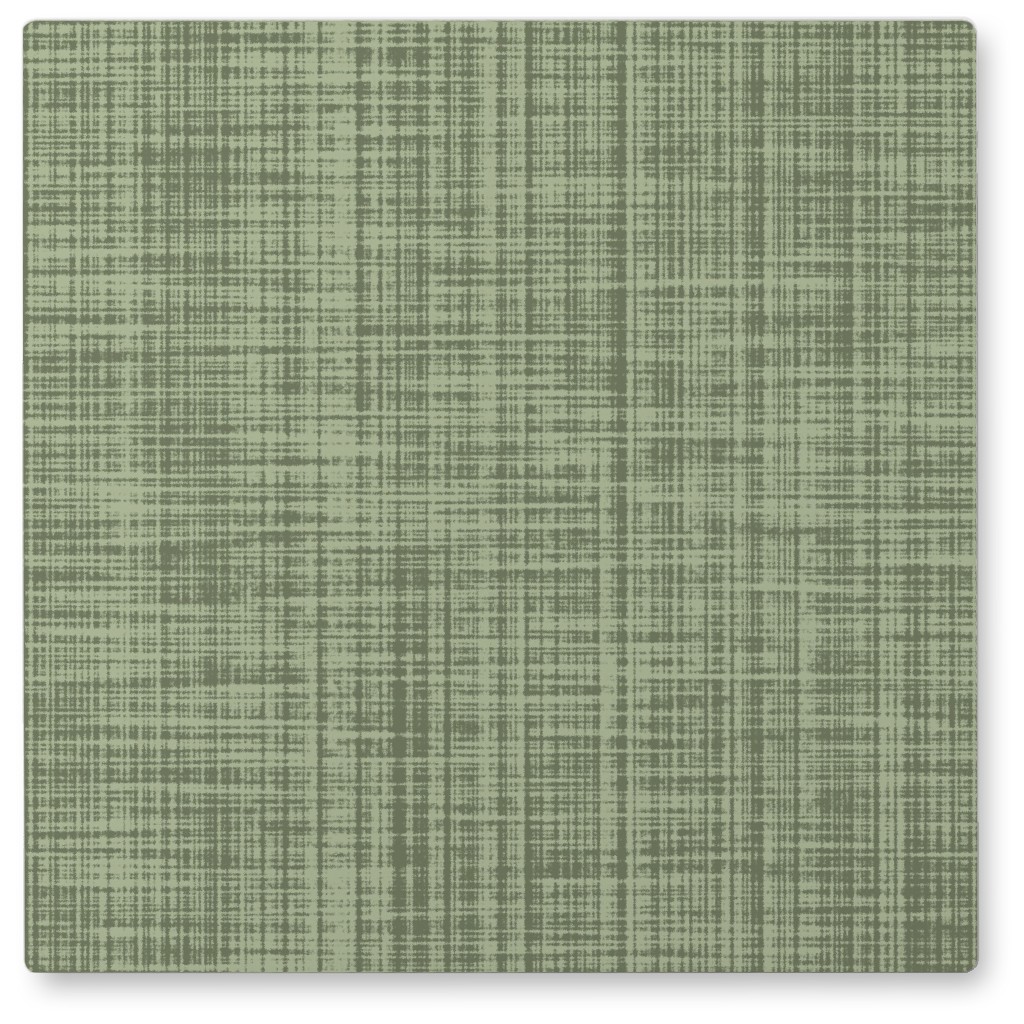 Linen Luxe Photo Tile, Metal, 8x8, Green