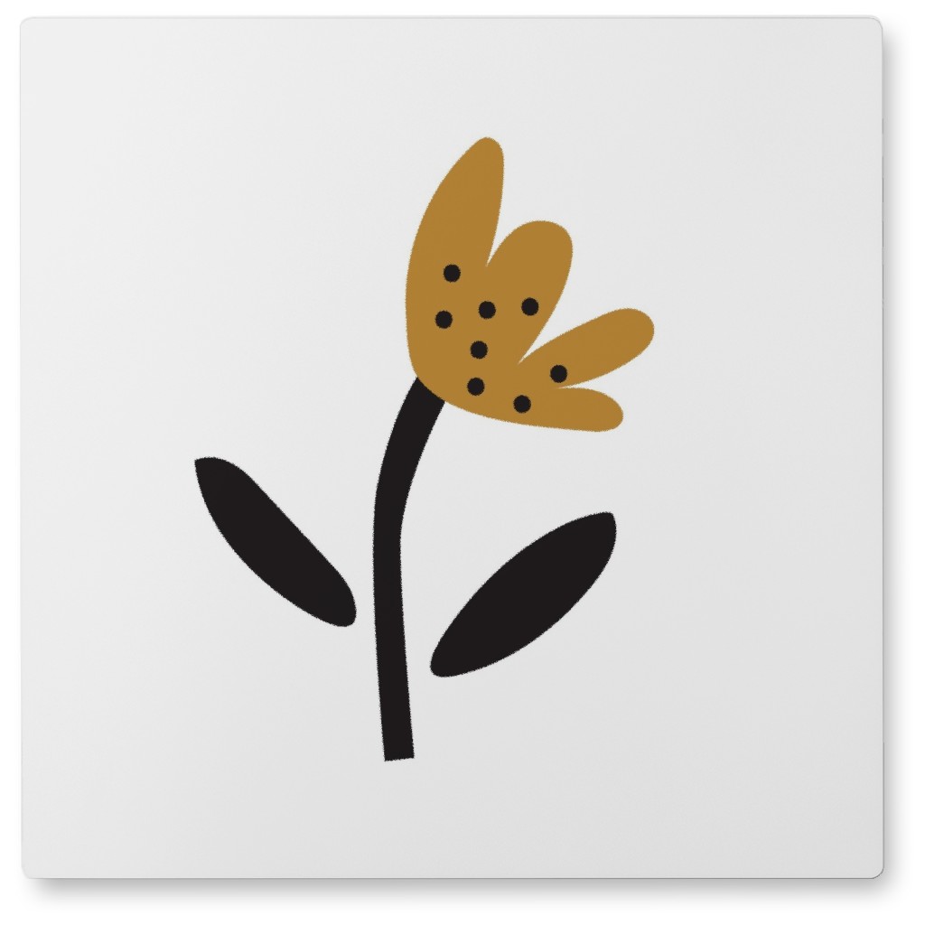 Fun Flower - Yellow Photo Tile, Metal, 8x8, Yellow, Classic Yellow