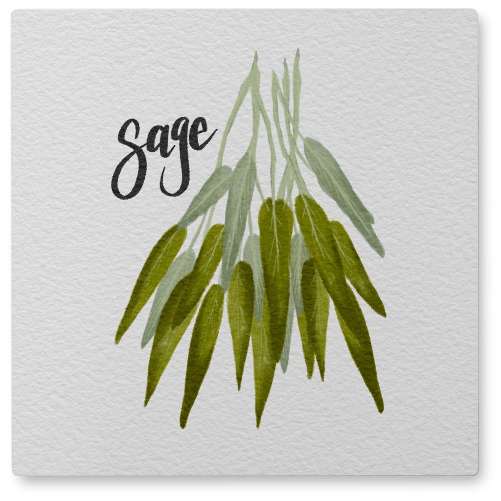 Sage - Green Photo Tile, Metal, 8x8, Green, Classic Green