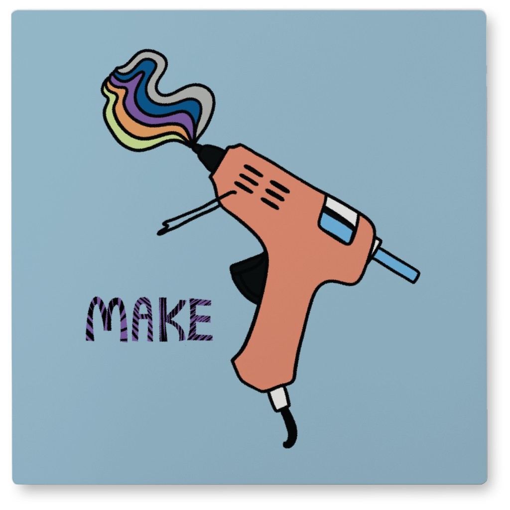 Make Things - Multi Photo Tile, Metal, 8x8, Blue, True Blue