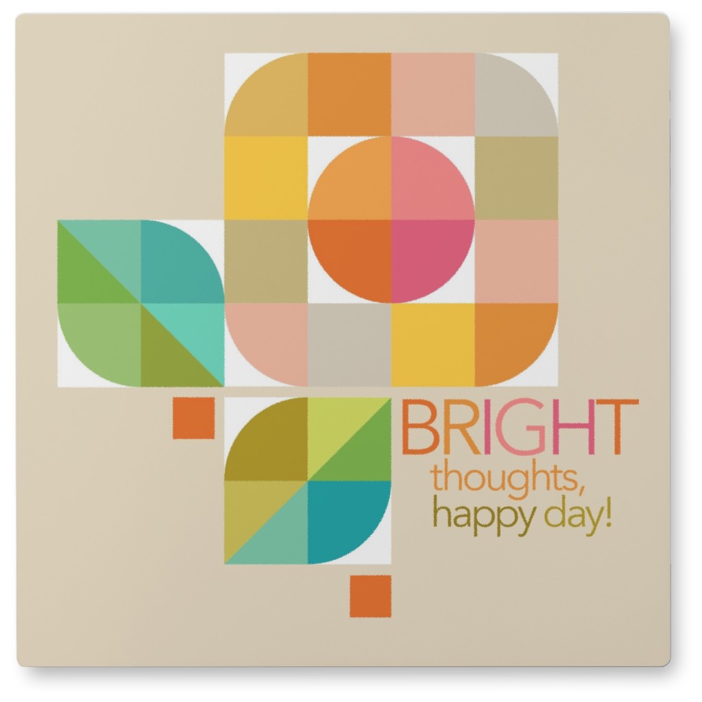 Mod Flower Box Bright Thoughts Photo Tile, Metal, 8x8, Multicolor, Bubblegum