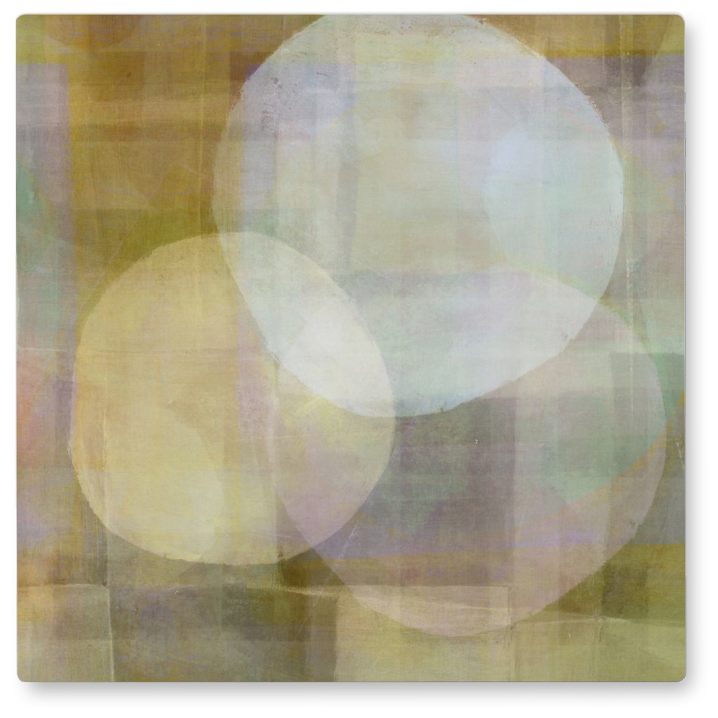 Green Wash Shapes Photo Tile, Metal, 8x8, Multicolor