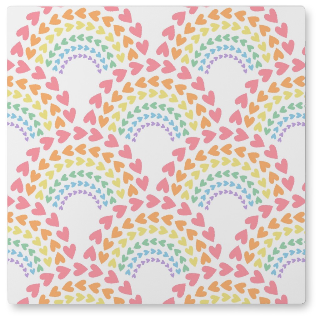 Rainbow Love Photo Tile, Metal, 8x8, Multicolor, Penelope