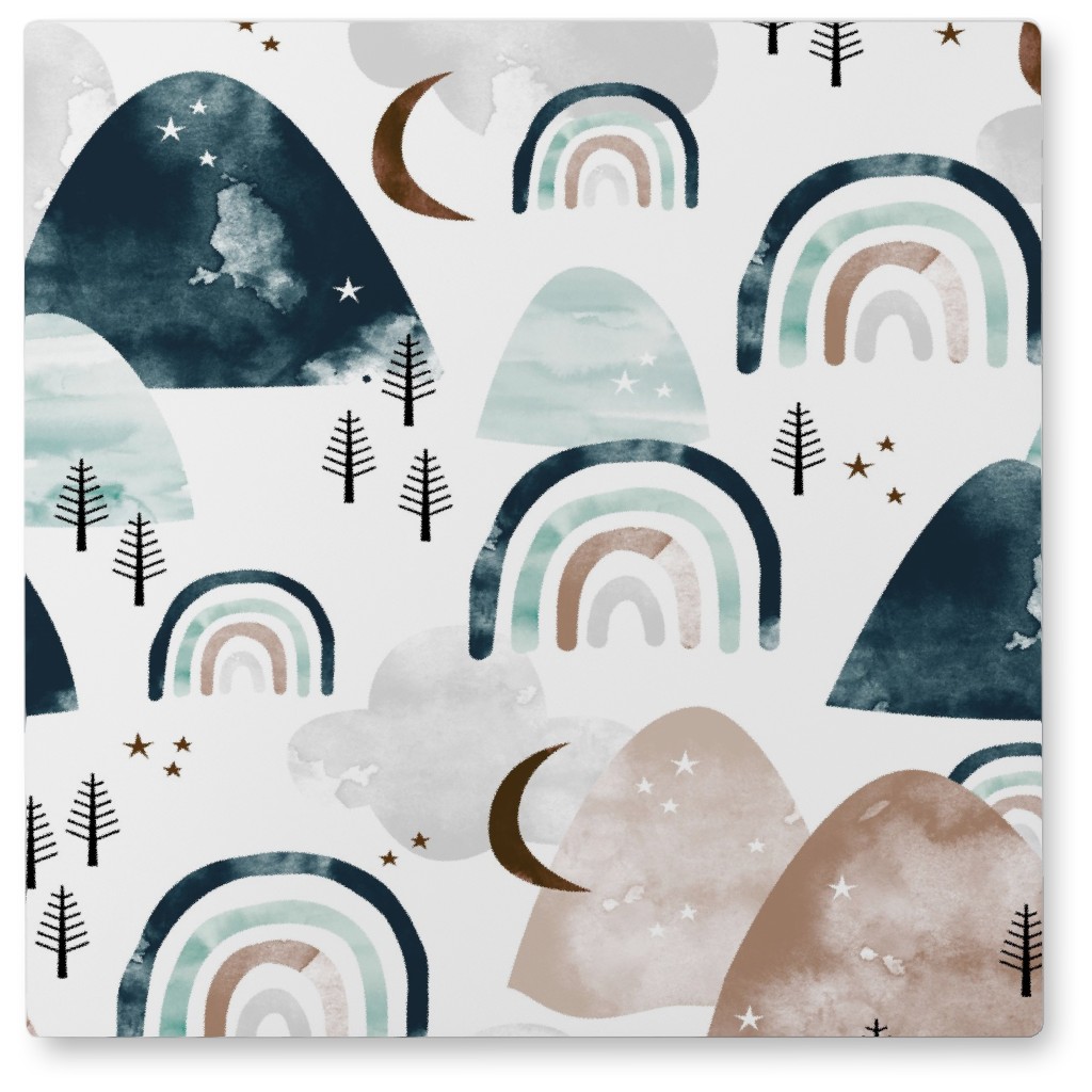 Watercolor Mountains, Clouds and Rainbows - Multi