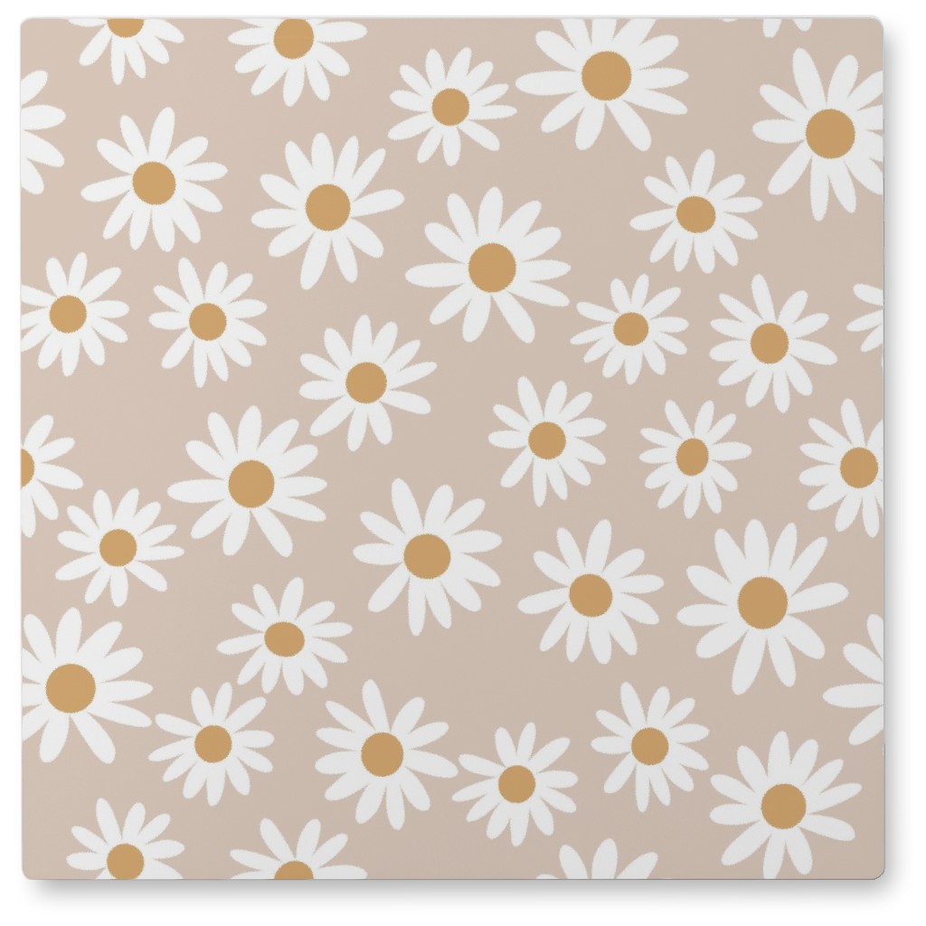 Daisies Photo Tile, Metal, 8x8, Pink, Pearl