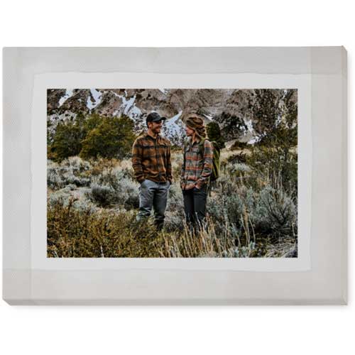 Washed Border Photo Tile, Canvas, 5x7, Gray