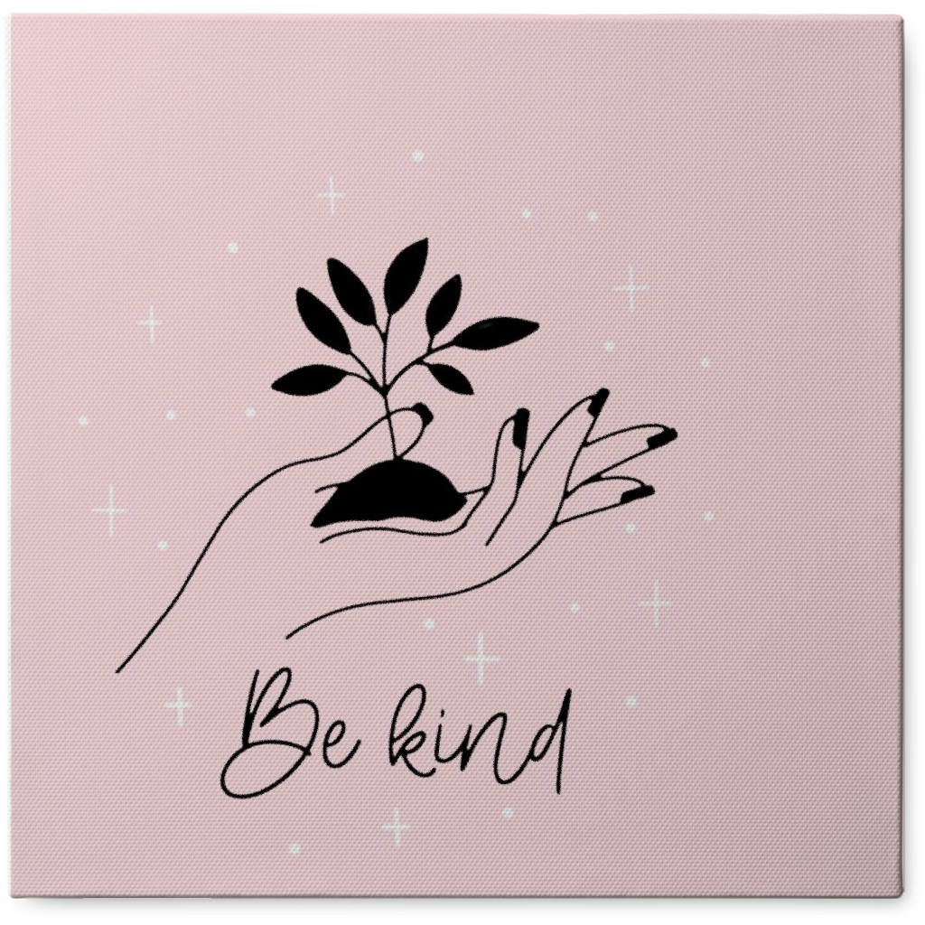 Be Kind - Pink Photo Tile, Canvas, 8x8, Pink