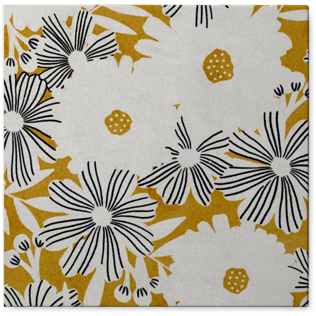 Stacy - Mustard Photo Tile, Canvas, 8x8, Yellow