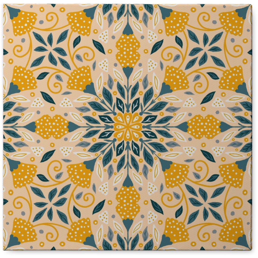 Lemon Drop Burst - Yellow Photo Tile, Canvas, 8x8, Yellow