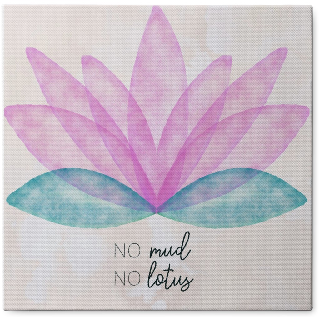 No Mud, No Lotus - Pink Photo Tile, Canvas, 8x8, Pink