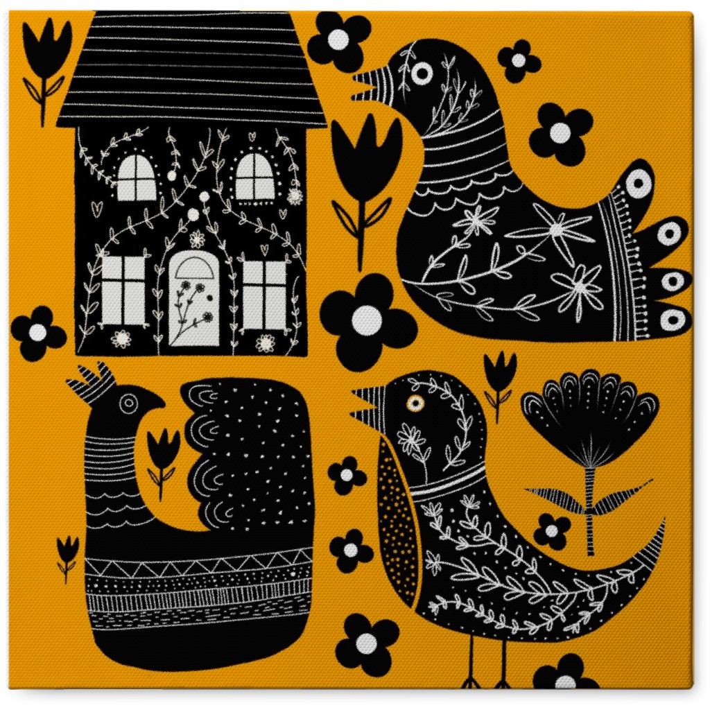 Max Folk Photo Tile, Canvas, 8x8, Orange