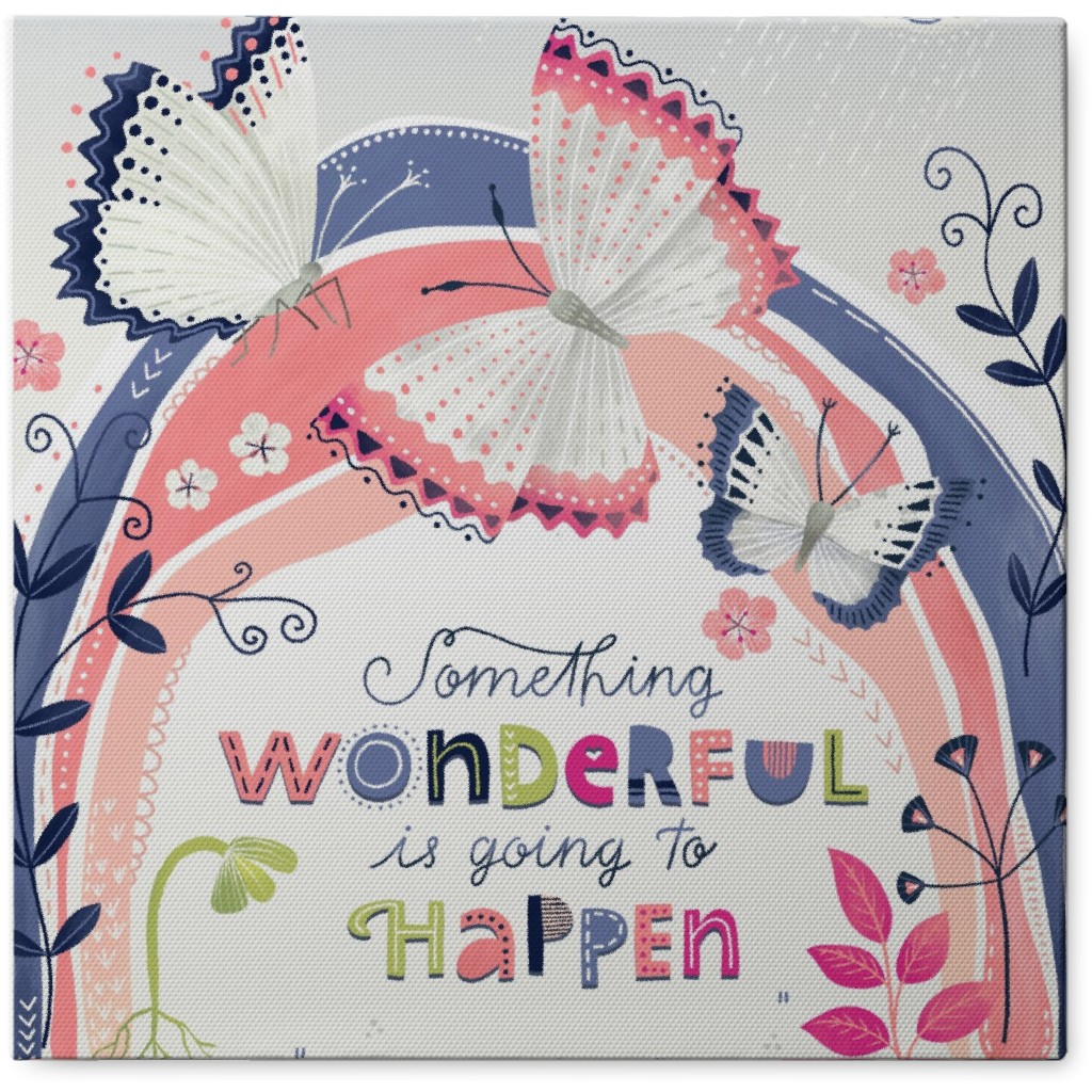 Rainbow of Hope Quote - Multi on Light Photo Tile, Canvas, 8x8, Multicolor