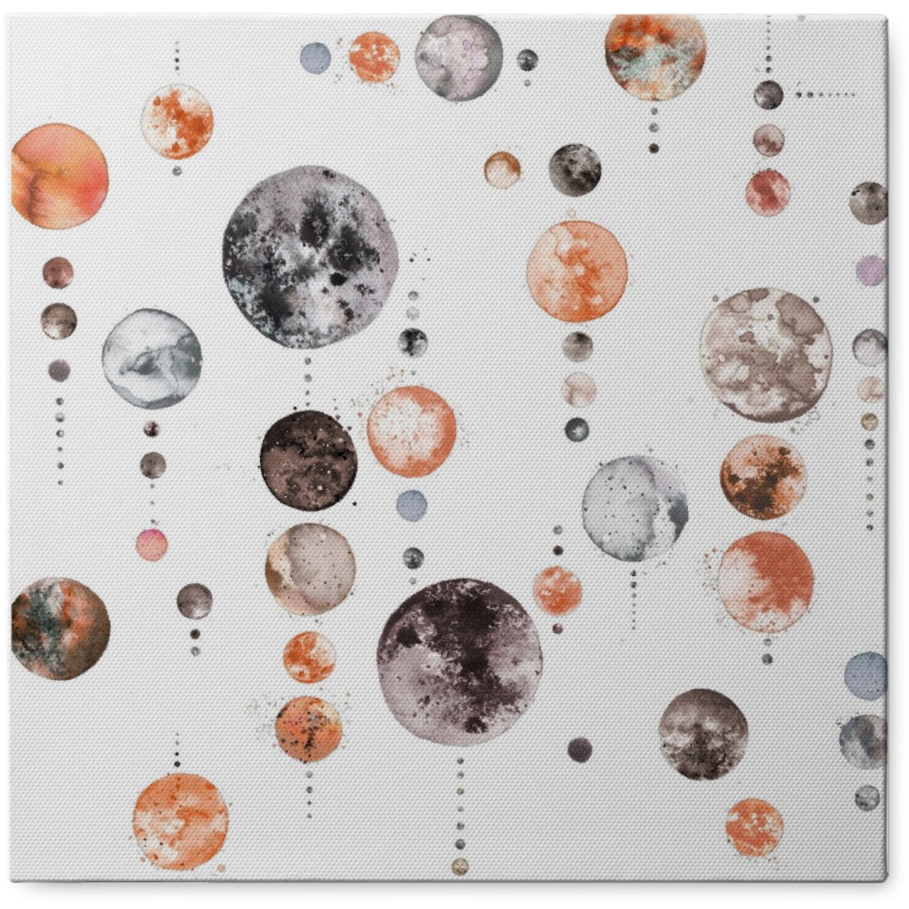 Astronomy Moon and Planets Photo Tile, Canvas, 8x8, Beige
