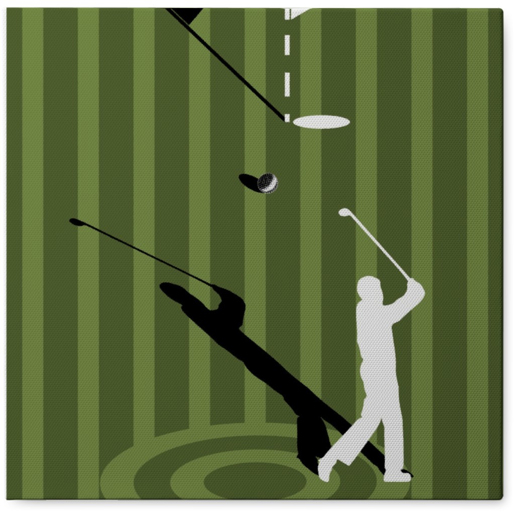 Golf Minimal Art - Green Photo Tile, Canvas, 8x8, Green