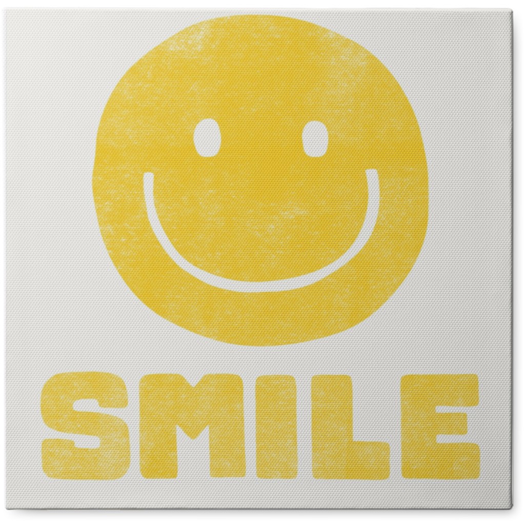 Happy Face Photo Tile, Canvas, 8x8, Yellow