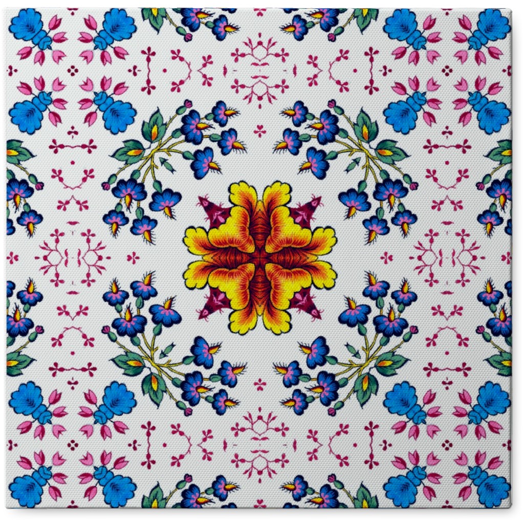 Folk Tile - Multi Photo Tile, Canvas, 8x8, Multicolor