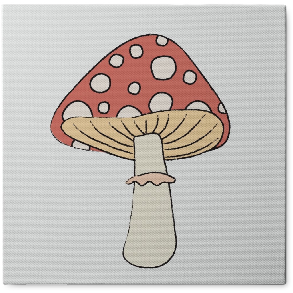 Statement Mushroom Photo Tile, Canvas, 8x8, Pink