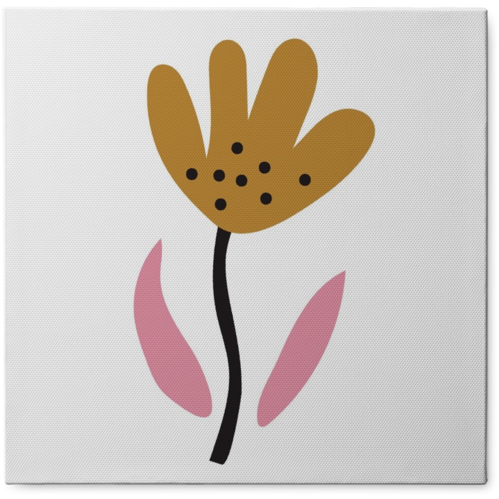 Fun Flower - Yellow and Pink Photo Tile, Canvas, 8x8, Yellow
