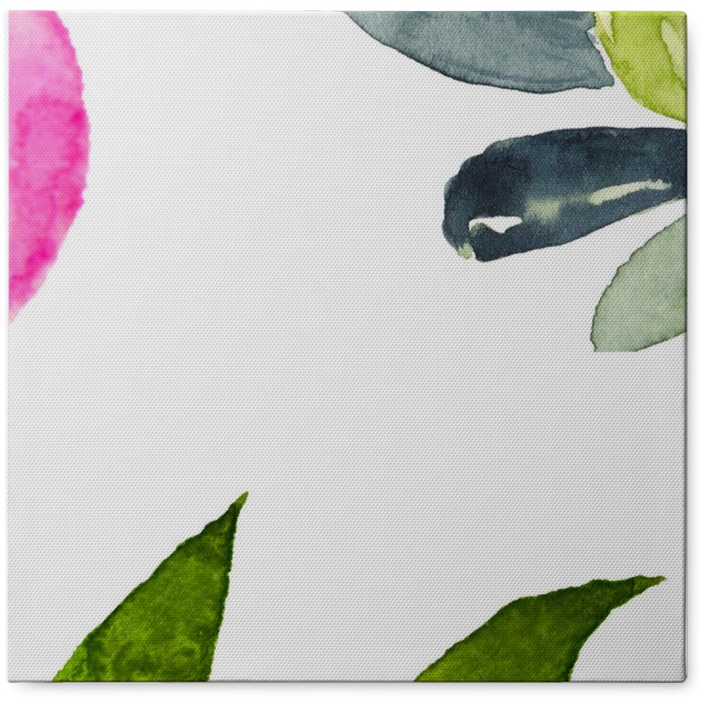 Spring Peonies, Roses, and Poppies - Pink Photo Tile, Canvas, 8x8, Pink
