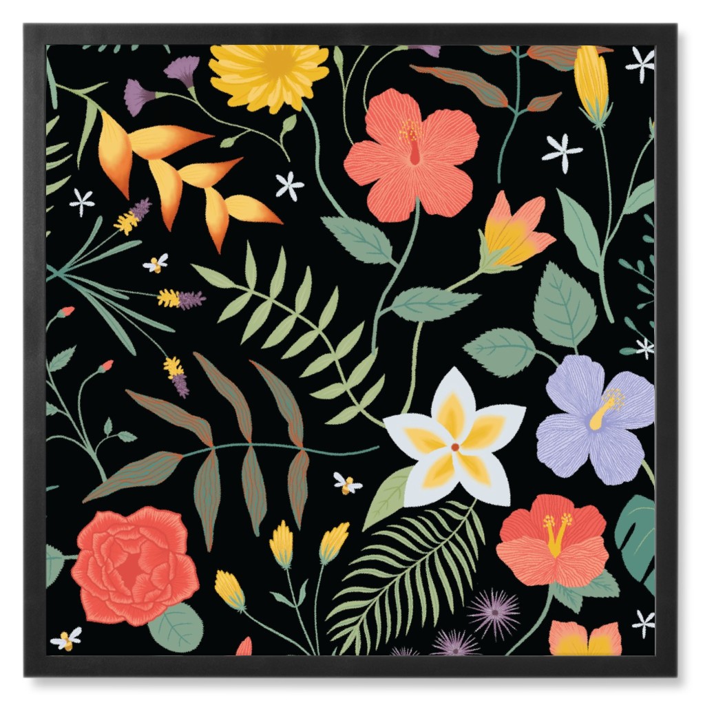 Hawaii Floral Black Photo Tile Shutterfly