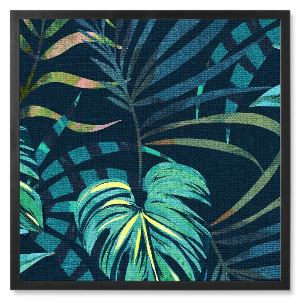 in a Tropical Mood Photo Tile, Black, Framed, 8x8, Green, Classic Green