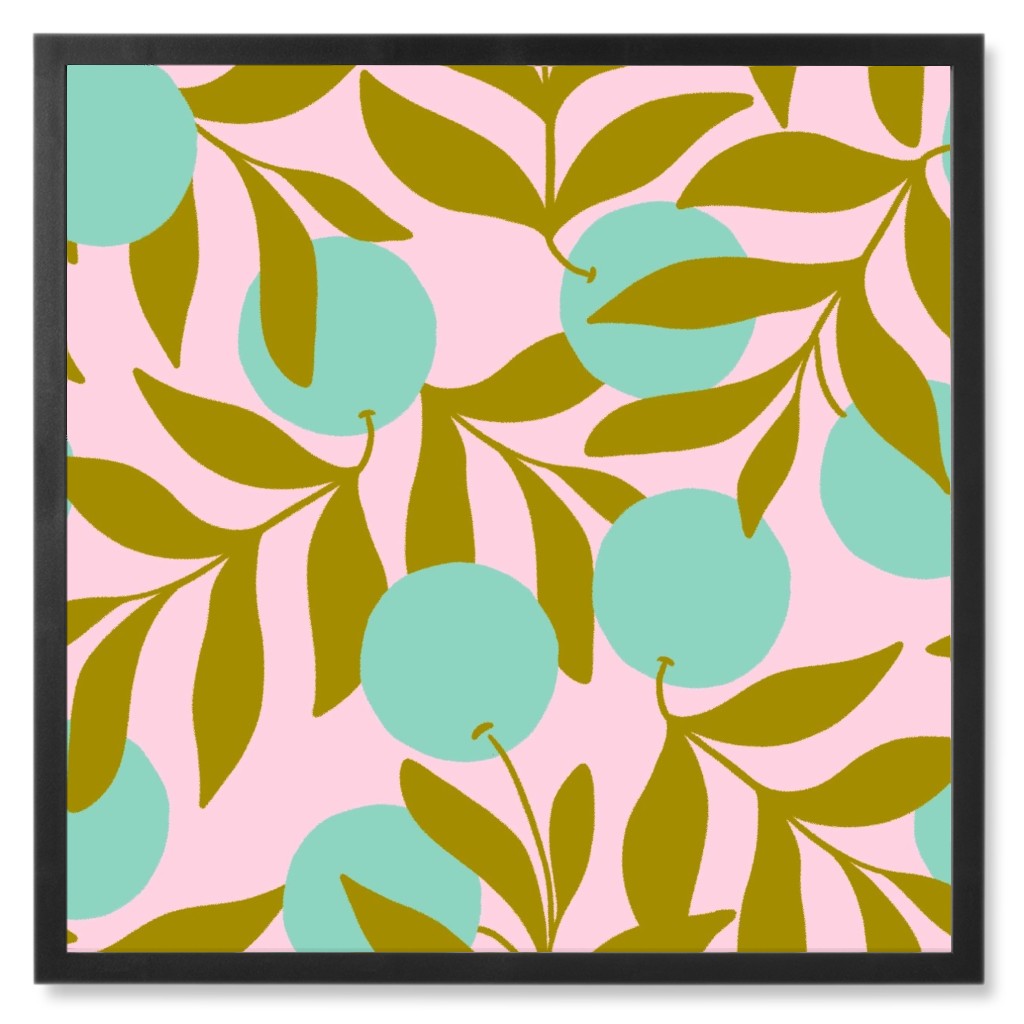 Retro Orange Grove - Multi Photo Tile, Black, Framed, 8x8, Multicolor