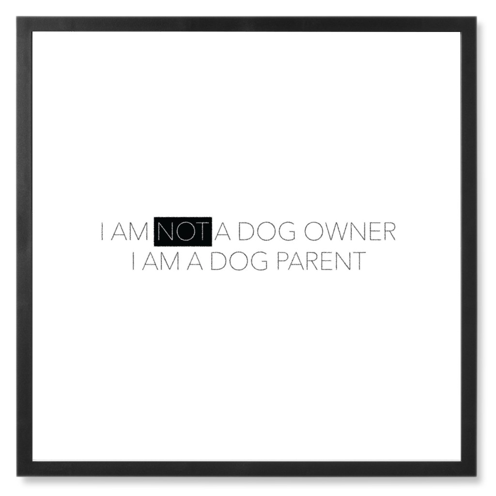 Dog Parent Photo Tile, Black, Framed, 8x8, White