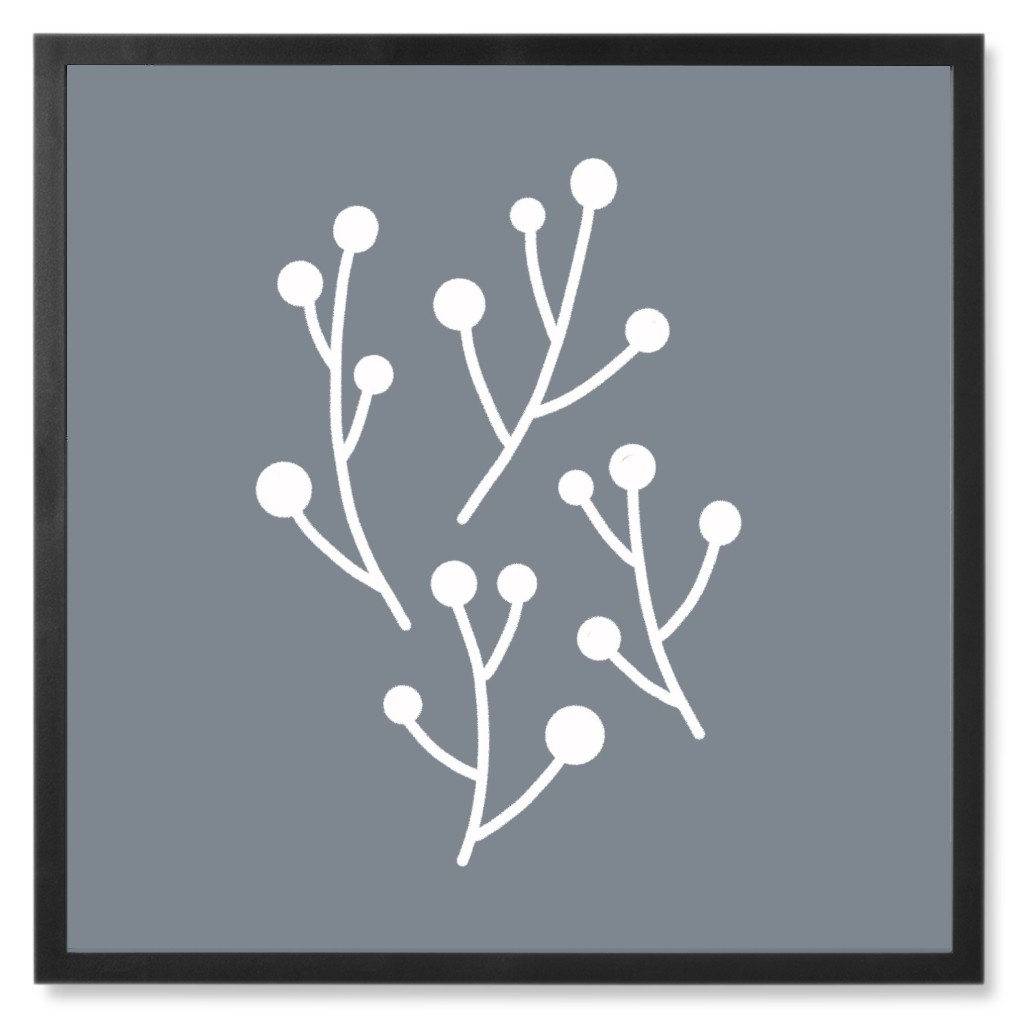 Bubble Sticks - Gray Photo Tile, Black, Framed, 8x8, Gray, Gray