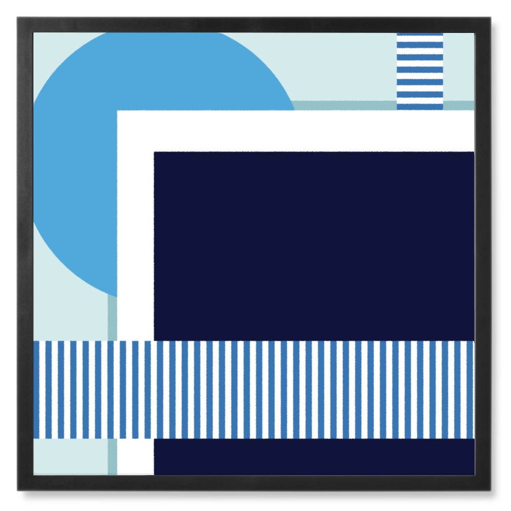 Tidal Pool - Shades of Blue Photo Tile, Black, Framed, 8x8, Blue, True Blue