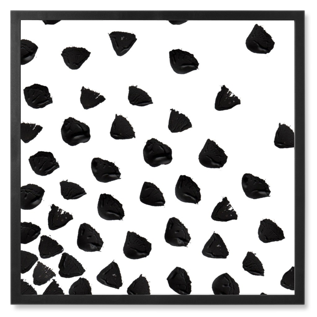 Paint Splotches Photo Tile, Black, Framed, 8x8, White, White