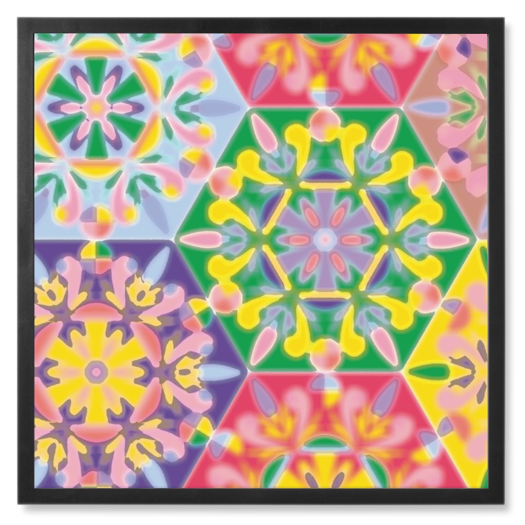 Kitchen Mosaics - Multi Photo Tile, Black, Framed, 8x8, Multicolor