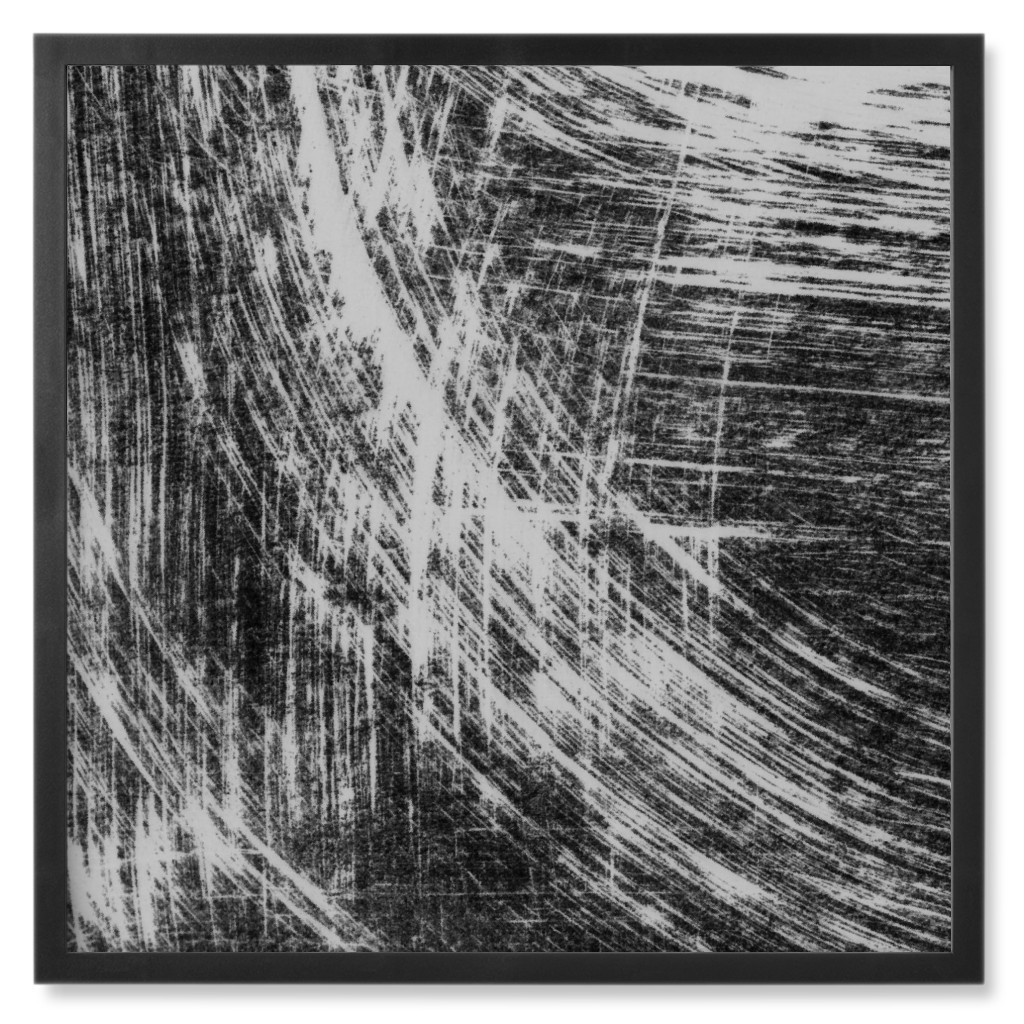 Paint Brush Ink Photo Tile, Black, Framed, 8x8, Black, Black