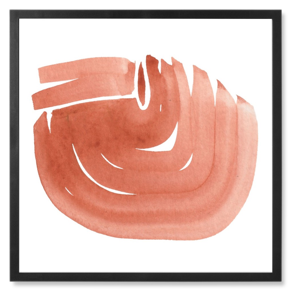 Red Watercolor Arches Photo Tile, Black, Framed, 8x8, Red, Red