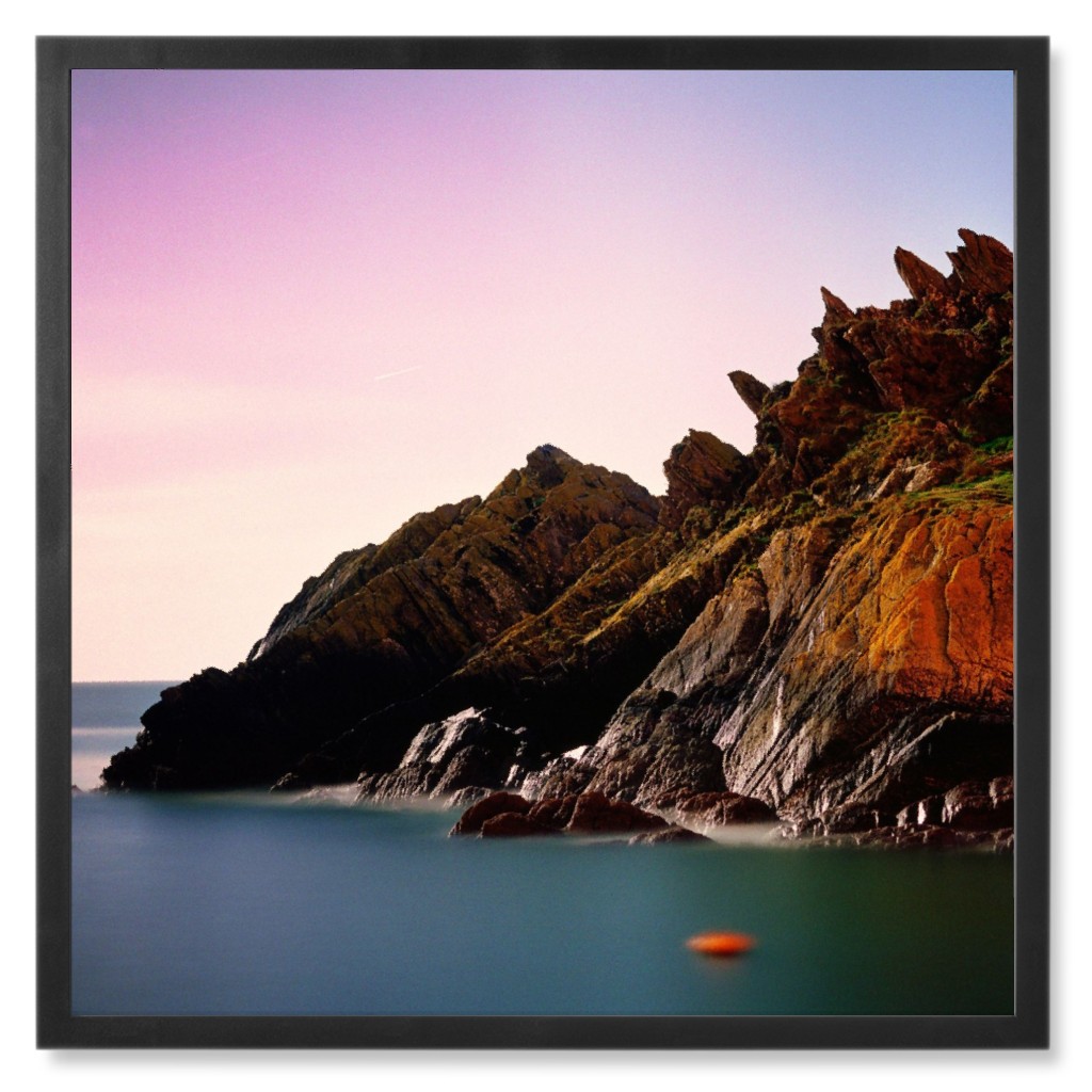 Violet Shore Photo Tile, Black, Framed, 8x8, Multicolor