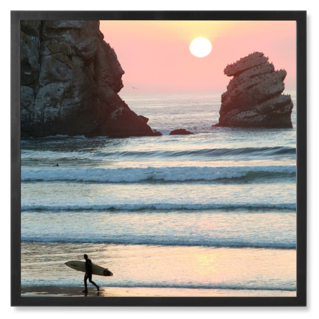 Surfs Up Duo Photo Tile, Black, Framed, 8x8, Multicolor