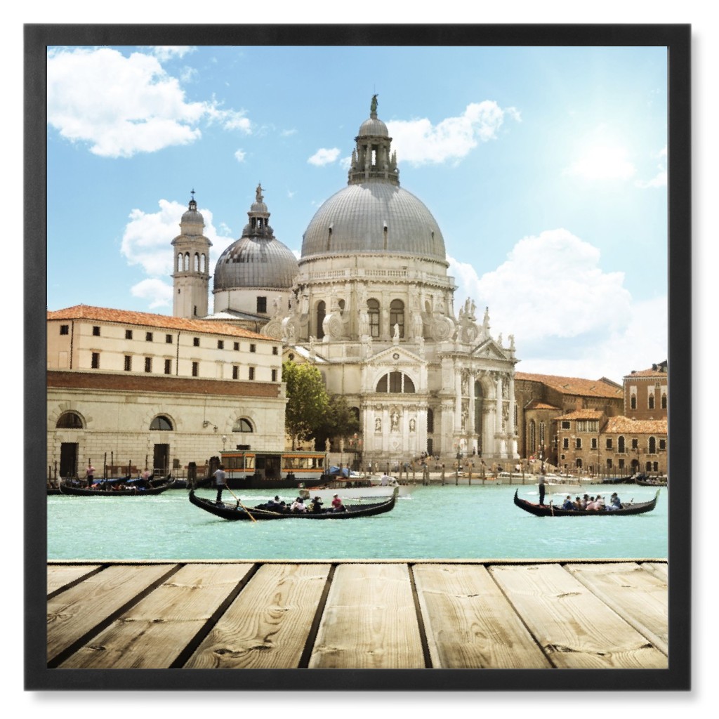 Grand Canal Venice Italy Photo Tile, Black, Framed, 8x8, Multicolor