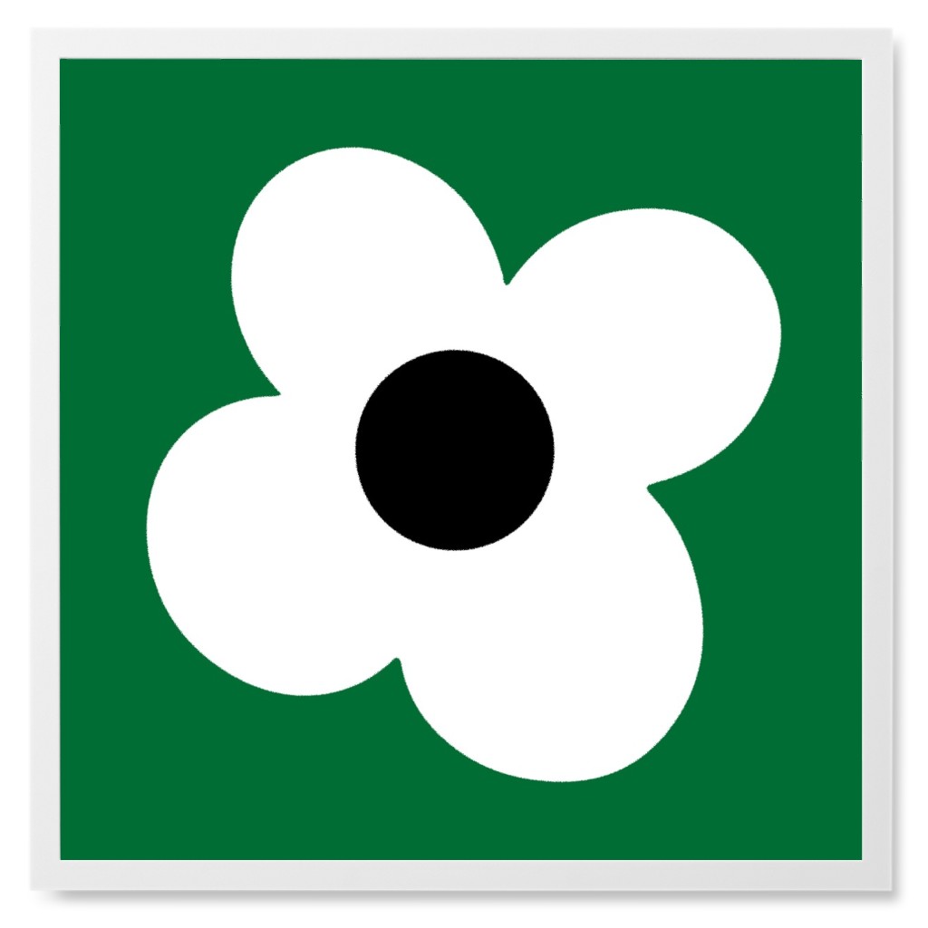 Max Daisy Photo Tile, White, Framed, 8x8, Green