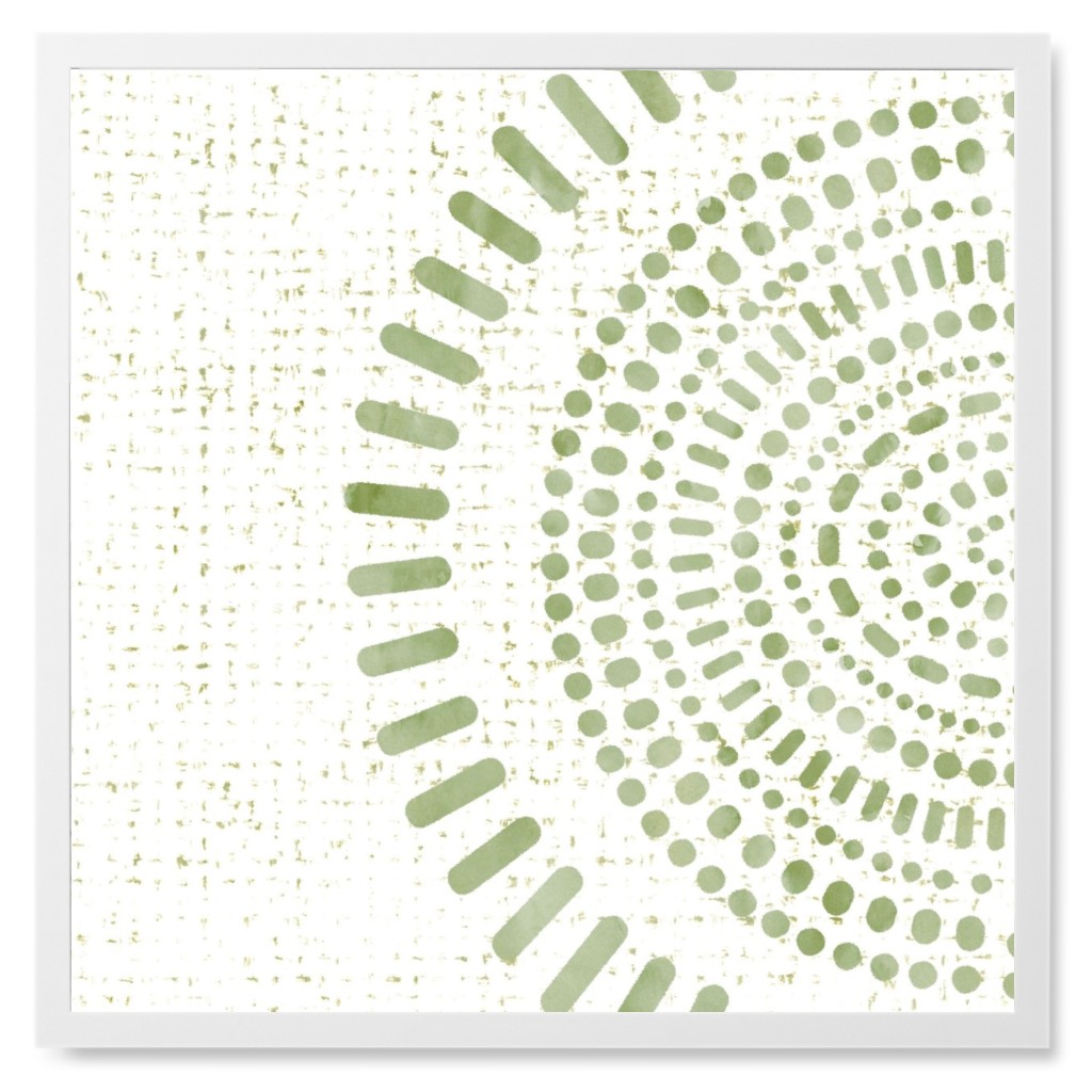 Half Moon Photo Tile, White, Framed, 8x8, Green, Sage