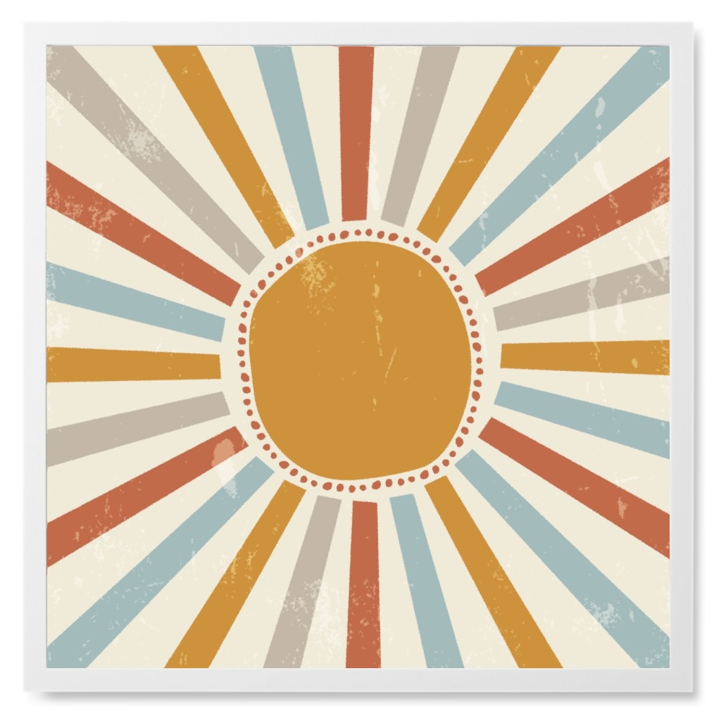 Boho Sun Rays - Earth Tones Multi Photo Tile, White, Framed, 8x8, Multicolor